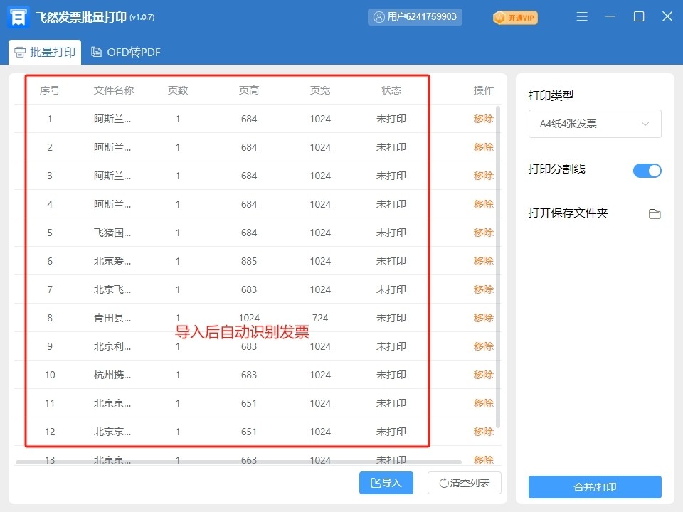 飞然发票批量打印1.1.3|天然软件园