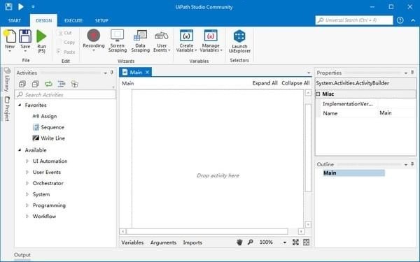 UiPath Studio可视化建模工具