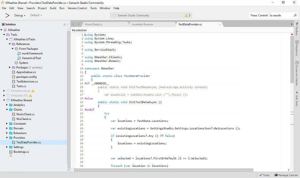 xamarin studio for windows(集成开发环境)